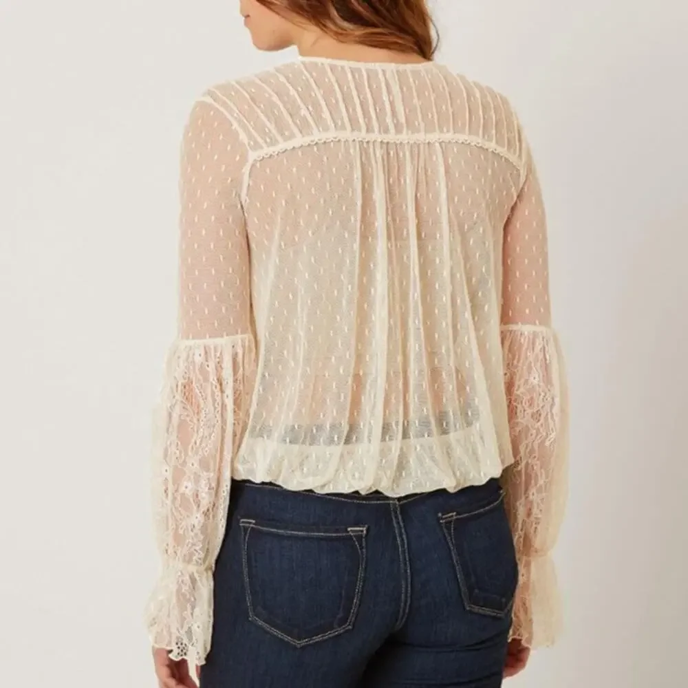 Free People Far Away Laced Fairy Top
